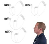 Vierone 4-Piece Secret Agent Accessories Security Earpiece Fake Ear Piece Costume Prop Replacement Acoustic Tube for 2-Way Radio Audio Headsets