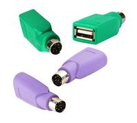 Vierone 4Pcs PS2 to USB Adapter Purple and Green PS2 Keyboard and Mouse Adapter PS/2 to USB Converter Male to Female Compact Portable Plug and Play