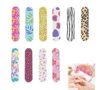 Vierone 50Pcs Professional Double Sided Nail Files for Nails Mini Nail File 180 Grit Washable Durable Colorful Flower Nail Files Hair Styling Tools