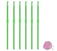 Vierone 6 PCS 4mm Aluminum Crochet Hooks, Comfortable Grip, Durable Knitting Needles, Craft Yarn Crochet Hook for DIY Craft, Knitting Scarf (Green)
