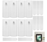 Vierone 8 Pcs Universal Command Hooks Heavy Duty Large Removable Adhesive Strips Damage Free Picture Hanging Hooks Art Hanger for Indoor Use (White)