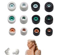 Vierone Memory Foam Earbud Tips for Sony WF-1000XM4 - 6 Pairs (Small, Medium, Large) - Black, Gray - Noise Reducing - Comfortable & Secure Fit - Easy to Clean - Reusable