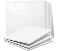 Vieshful 20pcs Self Adhesive Wall Tiles，30x30cm Stick on Wall Marble Tile, PVC Waterproof Shower Walls Panels, Back Splash Stick on Tiles for Kitchen Bathroom Livingroom Grey White
