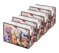 Vieshful 4 Pack Clear Clothes Storage Bag, 40L Zippered Closet Organizer, Plastic Storage Containers Moving bags for Comforter, Blanket, Bedding, Duvet, Toys