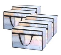 Vieshful 5 Pack 60L Clear Clothes Storage Bag with Handles, Large Plastic Storage Bags Organizers for Bedding, Comforter, Blankets, Duvets, Baby Clothes, Underbed Storage & Moving