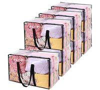 Vieshful 7 Pack Clear Comforter Storage Bag, 110L Clothes Storage Bag with Zipper Closet Organizer, Plastic Storage Containers Moving bags for Comforter, Blanket, Bedding, Duvet, Toys