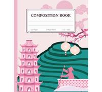 Vietnam Aesthetic Composition Book: Cute Pastel Lined Journal for School Notes, Writing, Planning & Daily Lists | Pink Cherry Blossom Lantern Cover | 110 Pages | 7.5 x 9.25