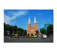 Vietnam Cathedral Ho Chi Minh Jigsaw Puzzle for Adults 500 Piece Travel Gift Souvenir 52x38CM