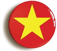 VIETNAM COMMUNIST FLAG BADGE BUTTON PIN (Size is 1inch/25mm diameter)