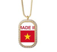 Vietnam Country Love Necklace Pendant Diamond Crystal Golden Jewelry