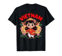 Vietnam Flag Culture Pride Cute Girl Vietnamese Outfit Kids T-Shirt