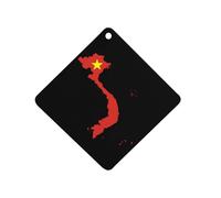 Vietnam Flag Map 1 PCS Car Air Freshener Hanging Aromatherapy Tablets Automotive Ornament for Auto Room Bathroom Bedside Rhombus