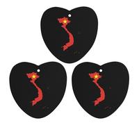 Vietnam Flag Map 3 PCS Car Air Freshener Hanging Aromatherapy Tablets Automotive Ornament for Auto Room Bathroom Bedside Love form
