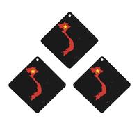Vietnam Flag Map 3 PCS Car Air Freshener Hanging Aromatherapy Tablets Automotive Ornament for Auto Room Bathroom Bedside Rhombus