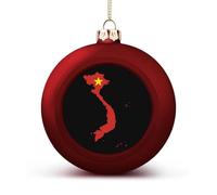 Vietnam Flag Map Christmas Balls for Tree Decoration PC Baubles Hanging Ornaments Festive Decor 2PCS
