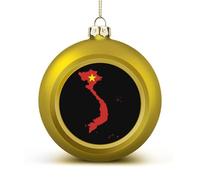 Vietnam Flag Map Christmas Balls for Tree Decoration PC Baubles Hanging Ornaments Festive Decor 4PCS