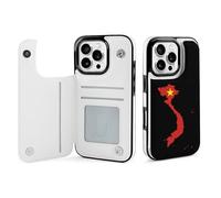 Vietnam Flag Map Mobile Phone Flip Cases Compatible with iPhone 16/16 Plus/16 Pro/16 Pro Max/16 E/16 SE4 Anti-Scratch Covers