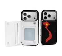 Vietnam Flag Map Mobile Phone Flip Cases Compatible with iPhone 17/17 Air/17 Pro/17 Pro Max Anti-Scratch Covers