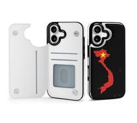 Vietnam Flag Map Mobile Phone Flip Cases Compatible with iPhone 17/17 Air/17 Pro/17 Pro Max Anti-Scratch Covers