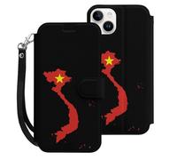 Vietnam Flag Map Mobile Phone Front Flip Cases Compatible with iPhone 15/15 Plus/15 Pro/15 Pro Max Anti-Scratch Covers