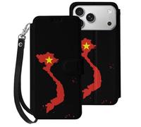Vietnam Flag Map Mobile Phone Front Flip Cases Compatible with iPhone 17/17 Air/17 Pro/17 Pro Max Anti-Scratch Covers