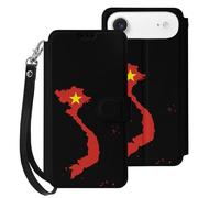 Vietnam Flag Map Mobile Phone Front Flip Cases Compatible with iPhone 17/17 Air/17 Pro/17 Pro Max Anti-Scratch Covers