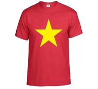 Vietnam Flag T-Shirt Men's Symbol Funny Sci Fi Gift Idea Top Tee(White,L)