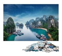 Vietnam Halong Bay Nature 1000 Pieces Puzzles for Adults Wooden Jigsaw Puzzles for Adults Challenging Brain Teaser Relaxing Toy for Teenagers 1000 PCS(75x50cm)