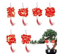 Vietnam New Year Decoration, Vietnam Bonsai Pendant | Set of 6 Tree Pendant Decorations | 2025 Lucky Bonsai Pendants, Decorative Lucky Ornaments with Rope for New Year Home Tree