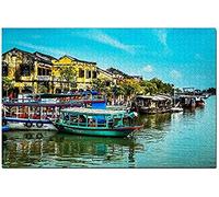 Vietnam Old Town Hoi An Jigsaw Puzzle For Adults 100 Piece Wooden Travel Gift Souvenir 45.5x35.5CM