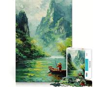 Vietnam River Journey 1000 Piece Jigsaw Puzzles Mind Challenge Toy High Precision Die Cut Amusing Challenge for Waiting Time (38x26cm)