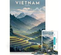 Vietnam Sapa Travel Jigsaw Puzzles 1000 Mental Focus Game Precision Cut Smooth Edges Meaningful Connection Building Game (50x75cm)