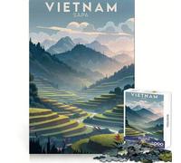 Vietnam Sapa Travel Puzzle for Teenagers 1000 Pieces Thinking Skill Restful Activity Neat Edges Xmas Present (38x26cm)