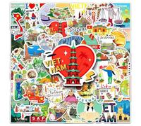 Vietnam Stickers |50Pcs Vietnamese Theme Waterproof Vinyl Decals