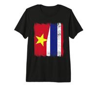Vietnam Thailand Half Flag Vietnamese Thai Roots Premium T-Shirt