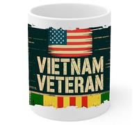 Vietnam Veteran Ceramic Coffee Mug 11oz Military Army Service - Tea Coffee Mug with Comfortable Grip - Unique Fun Gift White Cup for Office or Home - Vibrant Long-Lasting Print ID44991