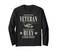 Vietnam Veteran Helicopter Pilot - Hear A Huey A Mile Away Long Sleeve T-Shirt