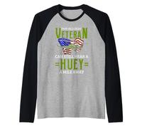 Vietnam Veteran Helicopter Pilot - Hear A Huey A Mile Away Raglan Baseball Tee