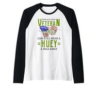 Vietnam Veteran Helicopter Pilot - Hear A Huey A Mile Away Raglan Baseball Tee