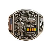 Vietnam Veteran Survival Tribute Paracord Ring - A Tribute to Honor Service & Sacrifice - Emblem & Huey Helicopter for Men - A Hero’s Gift
