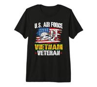 Vietnam Veteran US Air Force US Flag Premium T-Shirt