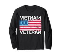 Vietnam Veteran - Vintage US Flag - Military Vet Long Sleeve T-Shirt