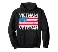 Vietnam Veteran - Vintage US Flag - Military Vet Pullover Hoodie