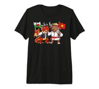 Vietnam Wales Flag Vietnamese Roots Proud Welsh Heritage Premium T-Shirt