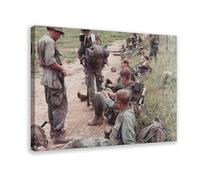 Vietnam War Soldiers Heroes Brave Patriotic Men Canvas Poster Wall Art Decor Print Picture Paintings for Living Room Bedroom Decoration 16x24inch(40x60cm)