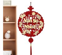 Vietnamese Chinese New Year Decorations 2026-68x36cm Non-woven Flocked Chinese New Year Fringed Charm, Fu Character Hanging Ornaments, Spring Festival Red Ornaments, For Home, Car, Door, Wall
