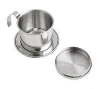 Vietnamese Coffee Filter,1 Pack Vietnamese Coffee Filter Mesh Drip Maker With Rotating Pressure Plate For Rich Extraction Home Office Use 304 Stainless Steel Silver 10.5X12X8.2Cm