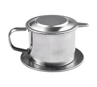 Vietnamese Coffee Filter,Stainless Steel Vietnamese Coffee Pot Drip Infuse Cup Brewing Teapot+ Spoon
