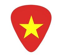 Vietnamese flag 12 Piece Guitar Pick Set Durable Non Slip Different Sizes for Electric Guitar Acoustic Guitar Ukulele