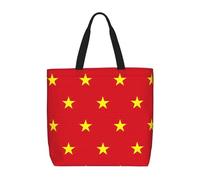 Vietnamese Flag Basic Models Tote Bag With Zipper With Inner Pockets,Laptop Work Tote Bag For Sport,Travel
